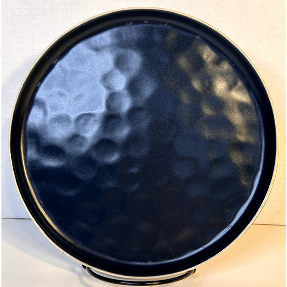 RARE La Rochelle L2R15 Solid Blue White Trim Coupe Style Salad Plate 8.5" HTF - Picture 2 of 6